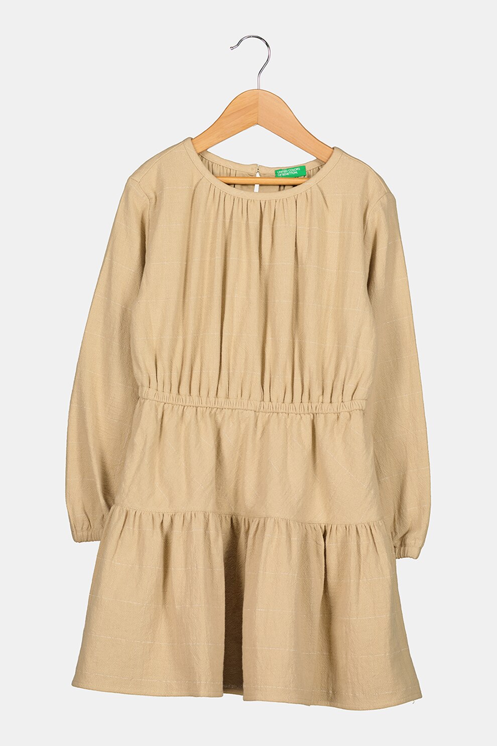United Colors of Benetton, Rochie evazata cu talie elastica, Maro camel