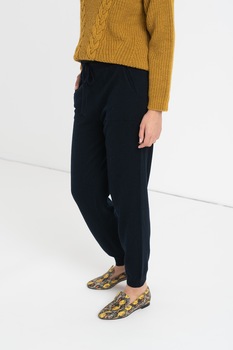 United Colors of Benetton, Pantaloni din amestec de lana si casmir, Bleumarin inchis