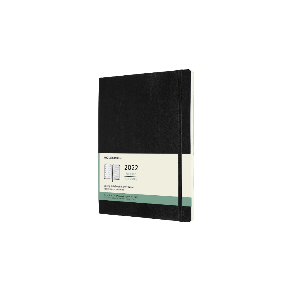 Calendar lunar 2022, Moleskine, Calendar englezesc, Soft cover, XL, 19x25 cm, Negru