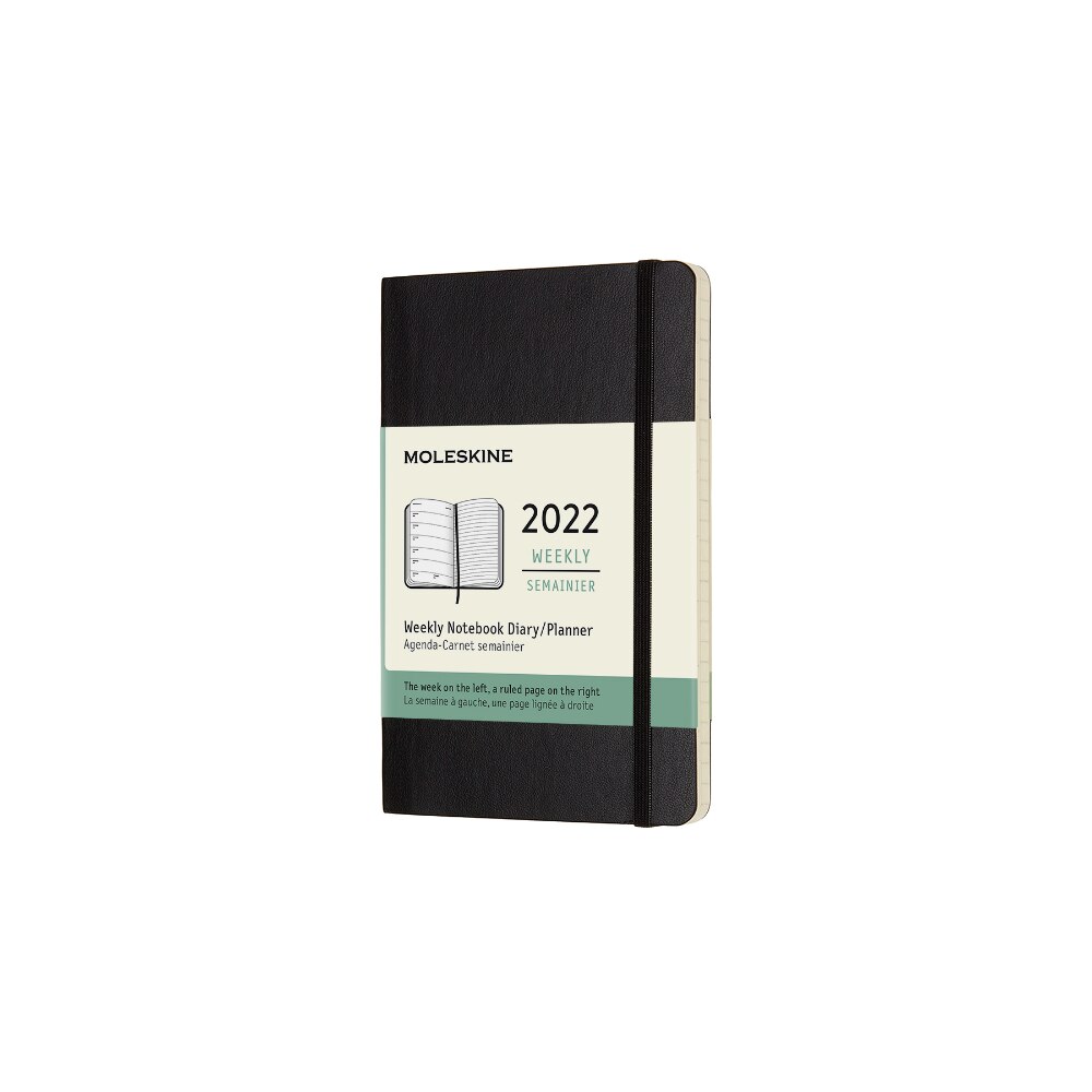 Calendar lunar 2022, Moleskine, Calendar englezesc, Soft cover, 9x14 cm, Negru