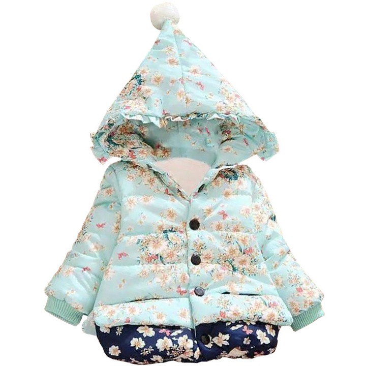 Geaca matlasata impermeabila cu gluga, Roua vernil