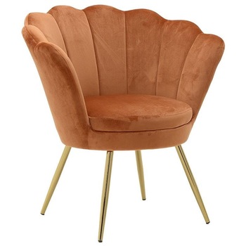 Fotoliu Orange Gold Velvet 76 cm x 60 cm x 80 cm Fotoliu Orange Gold Velvet 76 cm x 60 cm x 80 cm