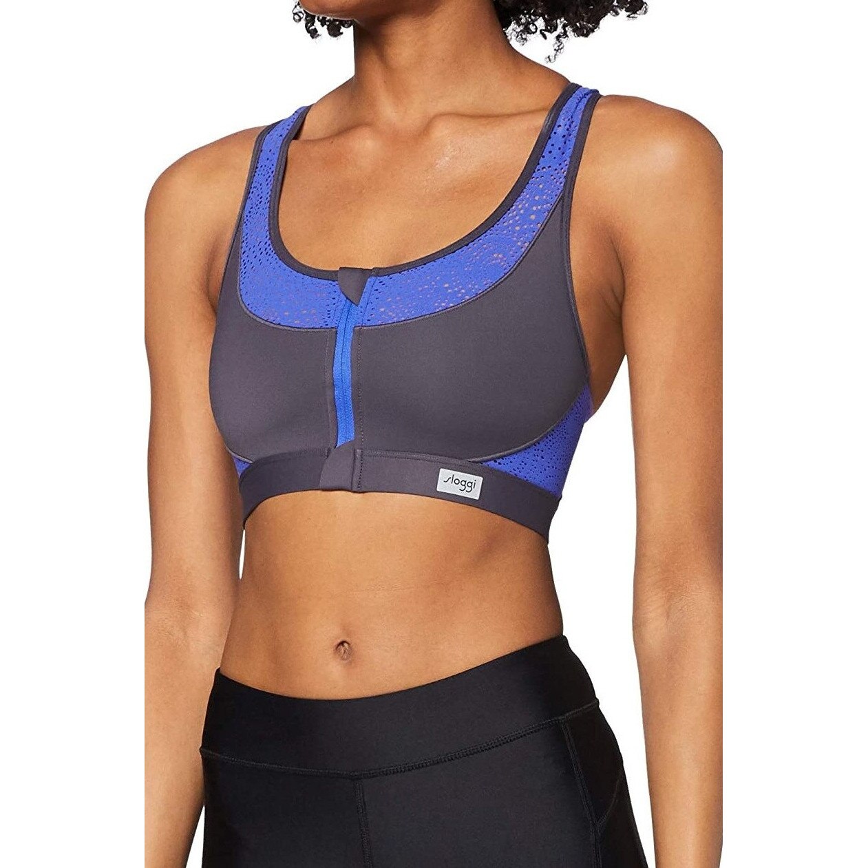 Bustiera Sloggi, Triaction Women Move Fly W, negru/albastru, 85C