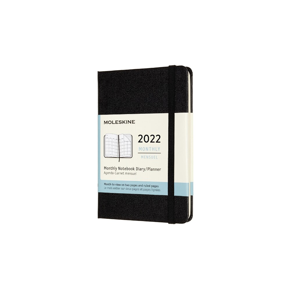 Calendar lunar 2022, Moleskine, Calendar englezesc, Hard cover, 9x14 cm, Negru