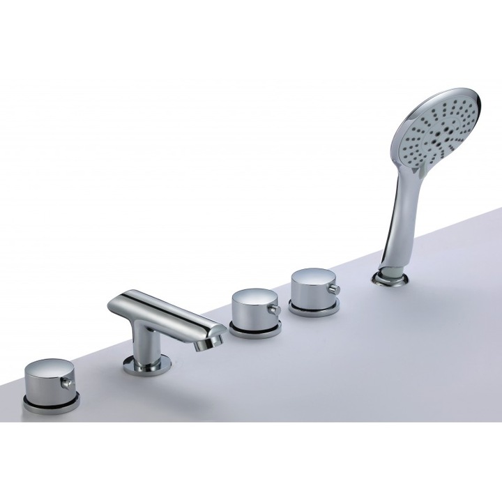 Смесител за вана Inter Ceramic ICL 62, с чучур, слушалка и превключвател, месинг