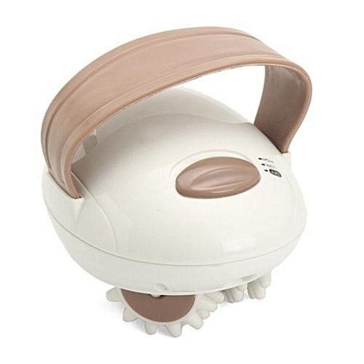 Електрически масажор ®Deliny, 2 степени на скоростта, 6 въртящи се колела, бял/кафяв, 240 V