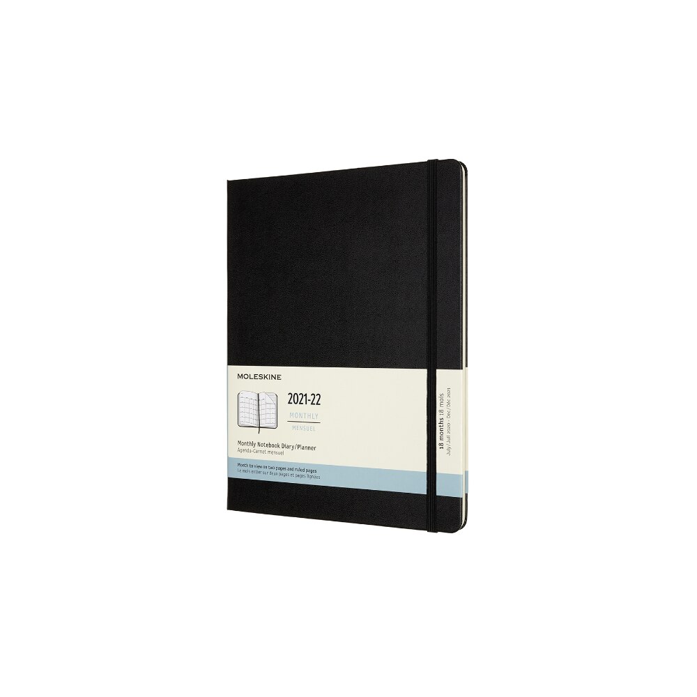 Calendar 18 luni 2021/2022, Moleskine, Calendar englezesc, Hard cover, 19x25 cm, Negru