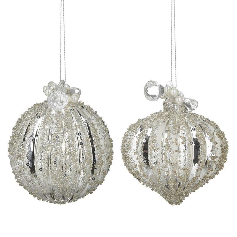 Set 6 globuri Silver plastic 10 cm x 10 cm