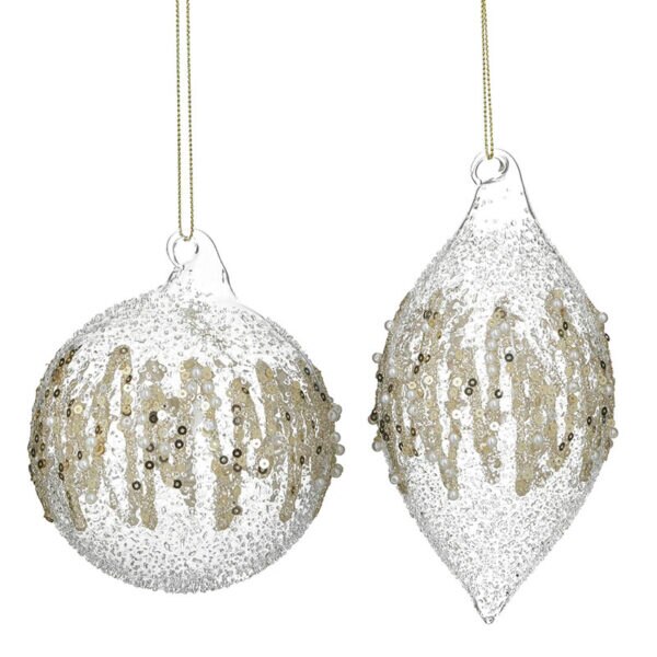 Set 6 globuri Clear Golden 16 cm