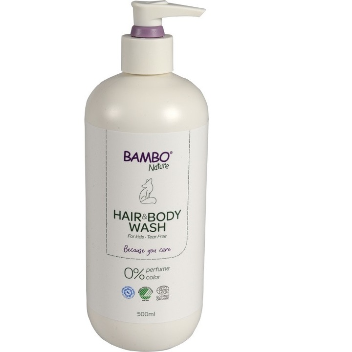 Шампоан за коса и тяло без аромат Bambo Nature, 500 мл.