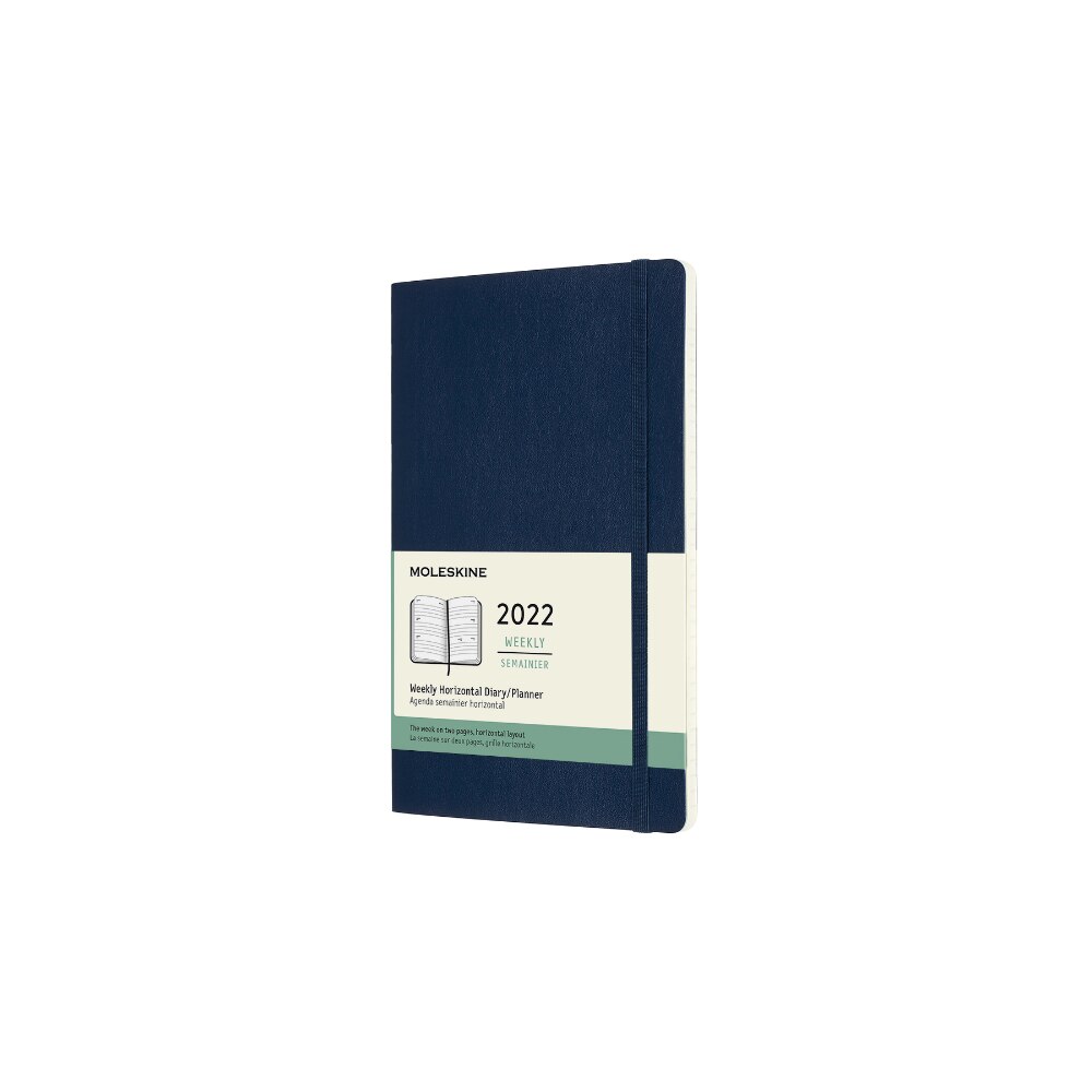 Calendar lunar 2022, Moleskine, Calendar englezesc, Soft cover, Mare, 13x21 cm, Albastru