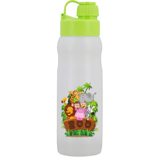 Sticla sport Biodora, capac verde, print Zoo, bioplastic, 500 ml