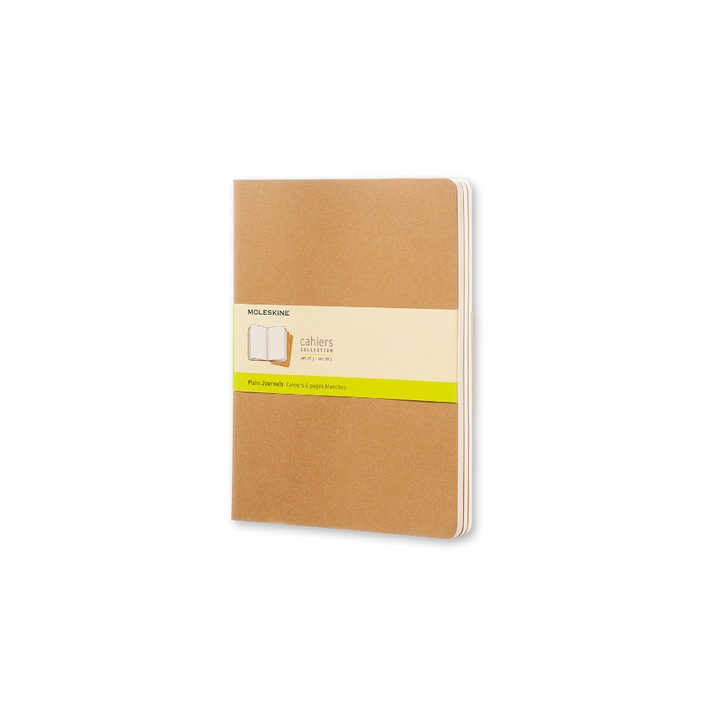 Set 3 caiete Moleskine, Carton/Hartie, 70 g/ m2, XL, 19x25 cm, Maro