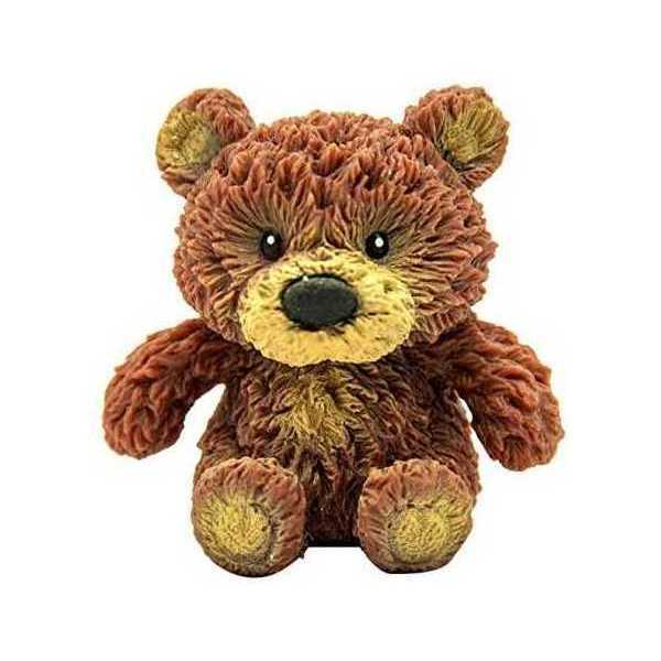 Jucarie antistres din cauciuc moale cu microgranule Ursulet, Keycraft, Maro Inchis