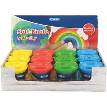 Set 12 plastilina Soft Clay Stylex 900 gr 4 culori Set 12 plastilina Soft Clay Stylex 900 gr 4 culori