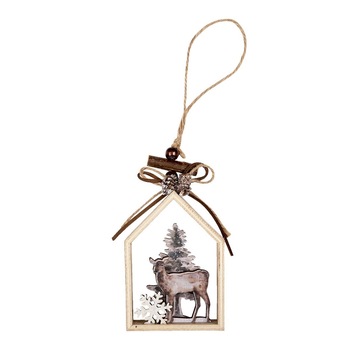 Ornament brad din lemn maro model Ren 7 cm x 3 cm x 12 h Ornament brad din lemn maro model Ren 7 cm x 3 cm x 12 h