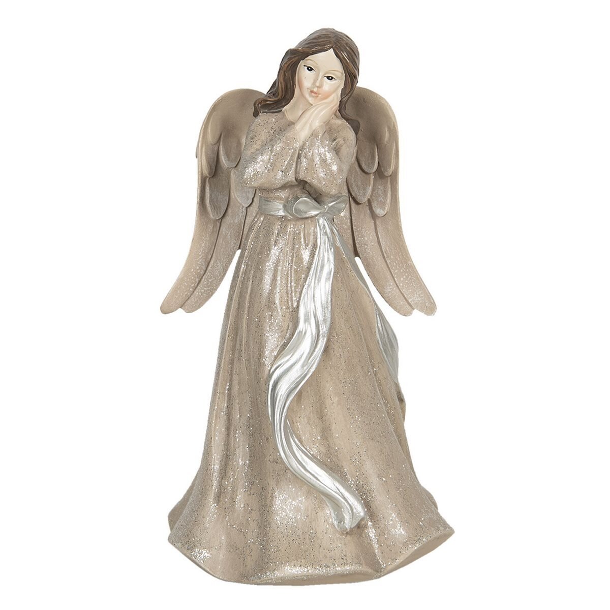 Figurina Inger din polirasina crem 10 cm x 10 cm x 18 h