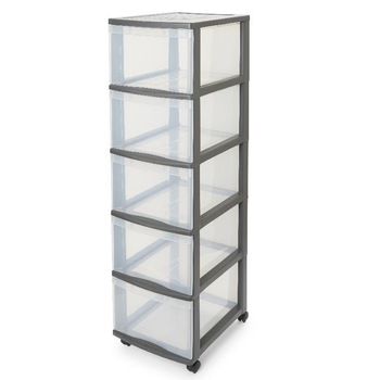Dulap Kontor 5 sertare, 380 x 300 x 1055 mm, gri Dulap Kontor 5 sertare, 380 x 300 x 1055 mm, gri