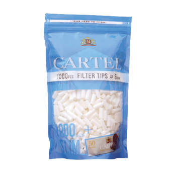 Set filtre rulat tigari Cartel Slim (6mm x 15mm) 1000 bucati + 50 foite Cartel Silver 70mm Set filtre rulat tigari Cartel Slim (6mm x 15mm) 1000 bucati + 50 foite Cartel Silver 70mm