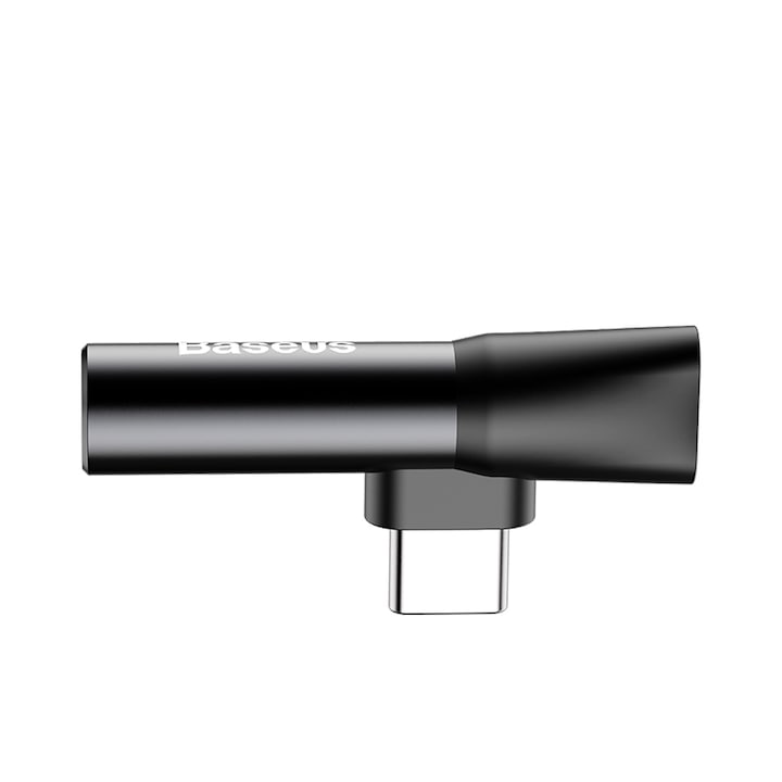 Baseus USB-C – Mini Jack 3,5 mm + USB-C audioadapter, fekete