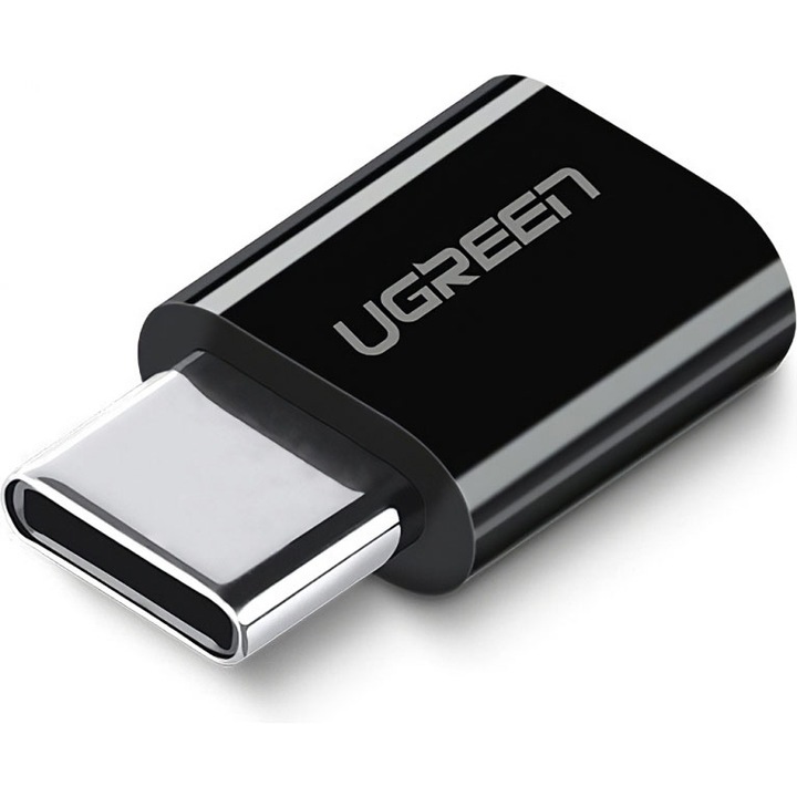 Adaptor conversie UGREEN MicroUSB la USB Type-C, Negru