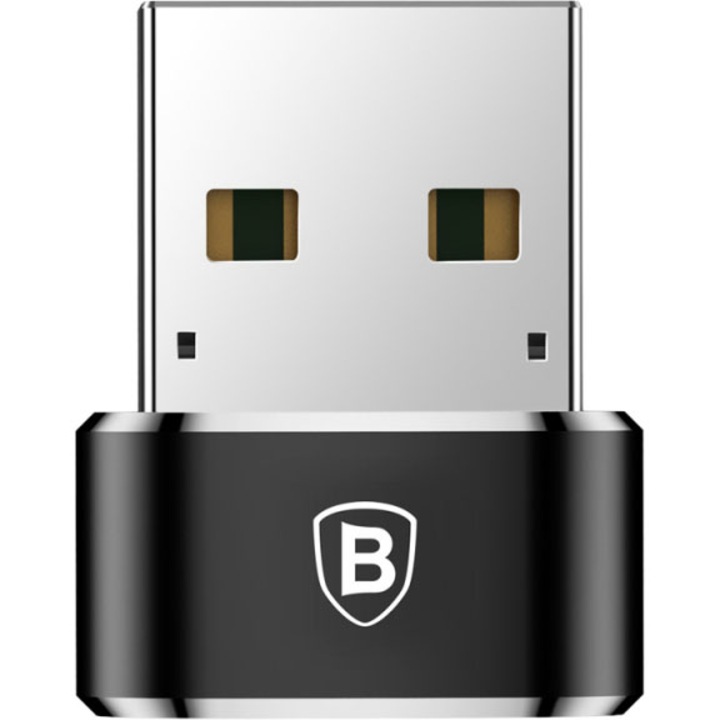Adaptor Conversie Baseus USB La USB Type-C CAAOTG-01, 3A, Negru