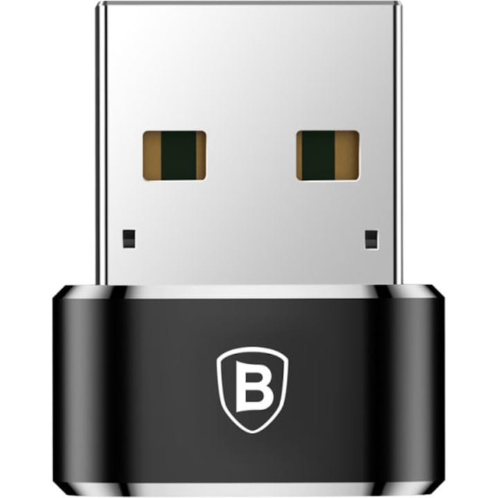 Adaptor Conversie Baseus USB La USB Type-C CAAOTG-01, 5A, Negru