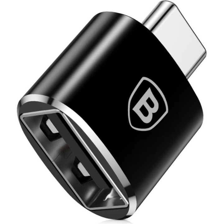 Адаптер OTG Baseus USB към USB Type-C CATOTG-01, Черен