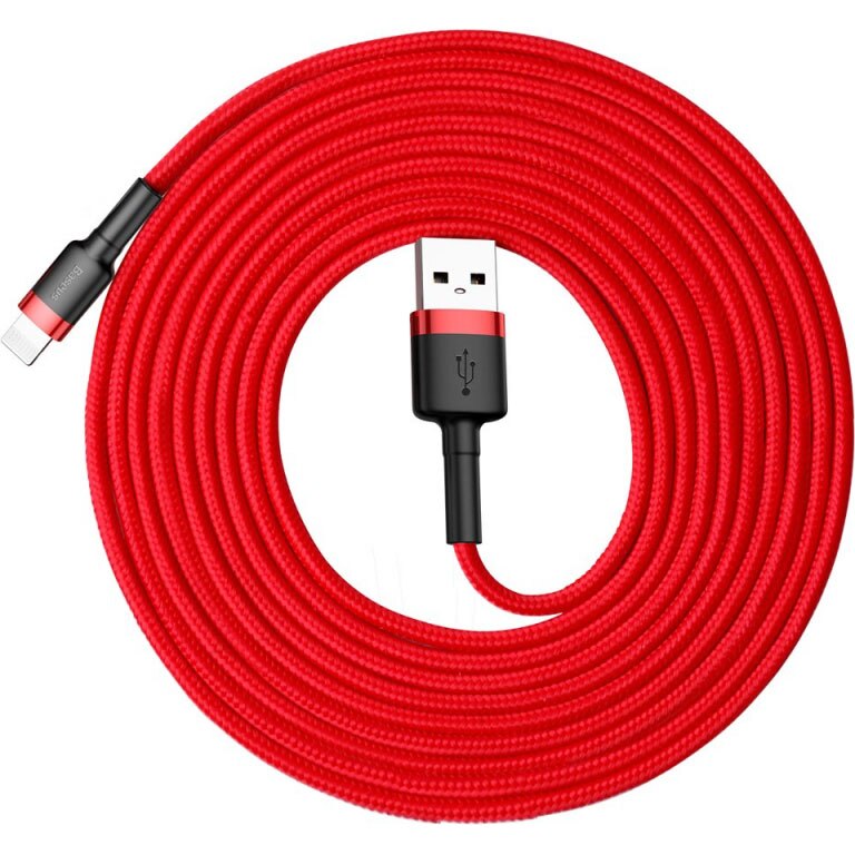 Cablu Date si Incarcare Baseus USB la Lightning Cafule Double-Sided, 2 m, 1.5A, CALKLF-H09, Rosu
