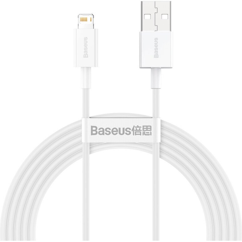 Cablu Date si Incarcare Baseus USB la Lightning Superior, 2 m, 2.4A, CALYS-C02, Alb