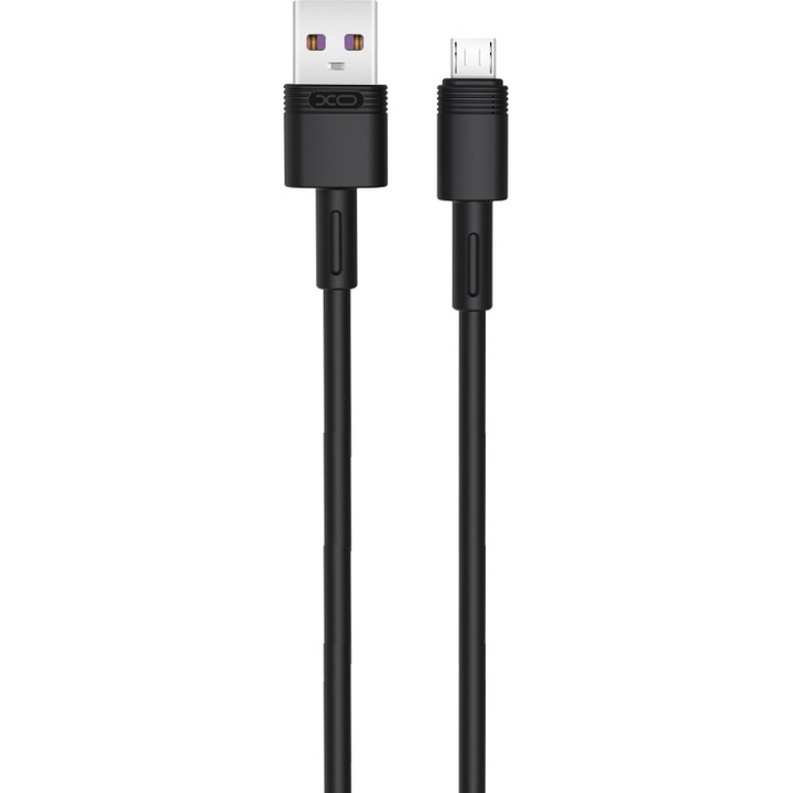 Кабел за данни и зареждане XO Design USB към MicroUSB NB-Q166, 1 м, 5A, Черен