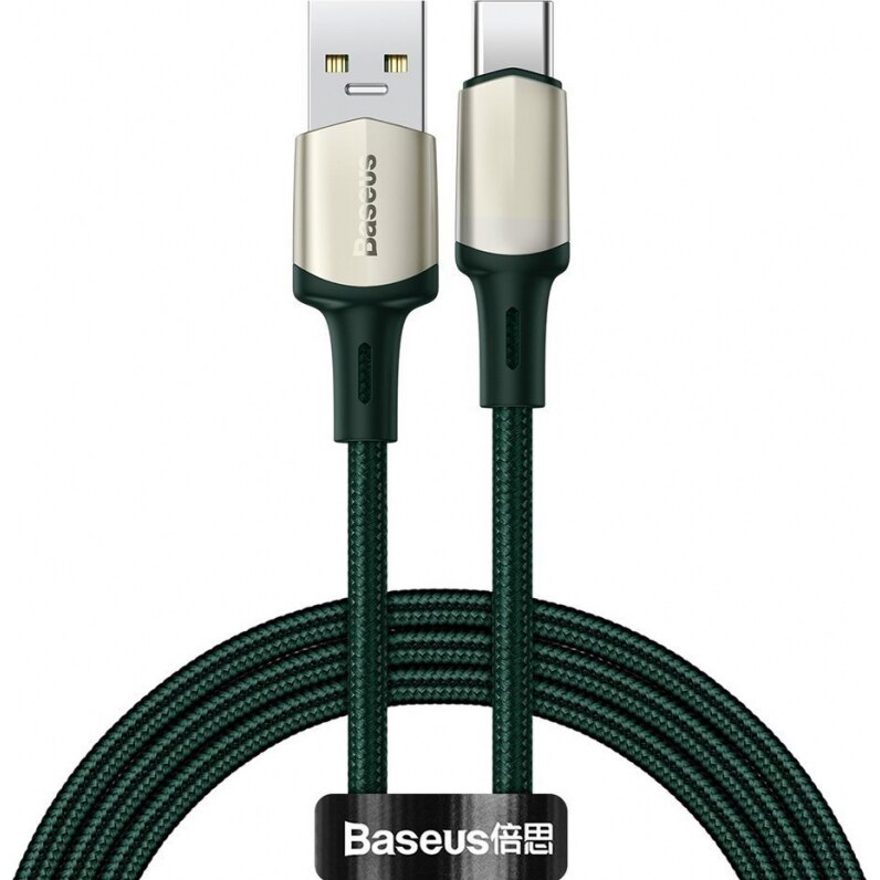 Cablu Date si Incarcare Baseus USB la USB Type-C Cafule, 1 m, 5A, CATKLF-VA06 Verde