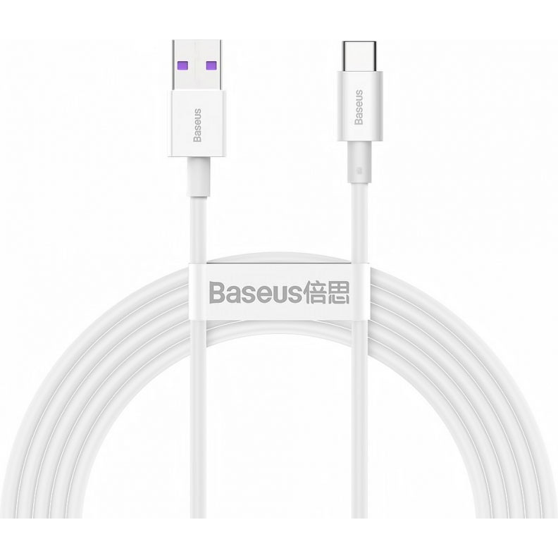 Cablu Date si Incarcare Baseus USB la USB Type-C Superior Series, 2 m, 66W, CATYS-A02, Alb