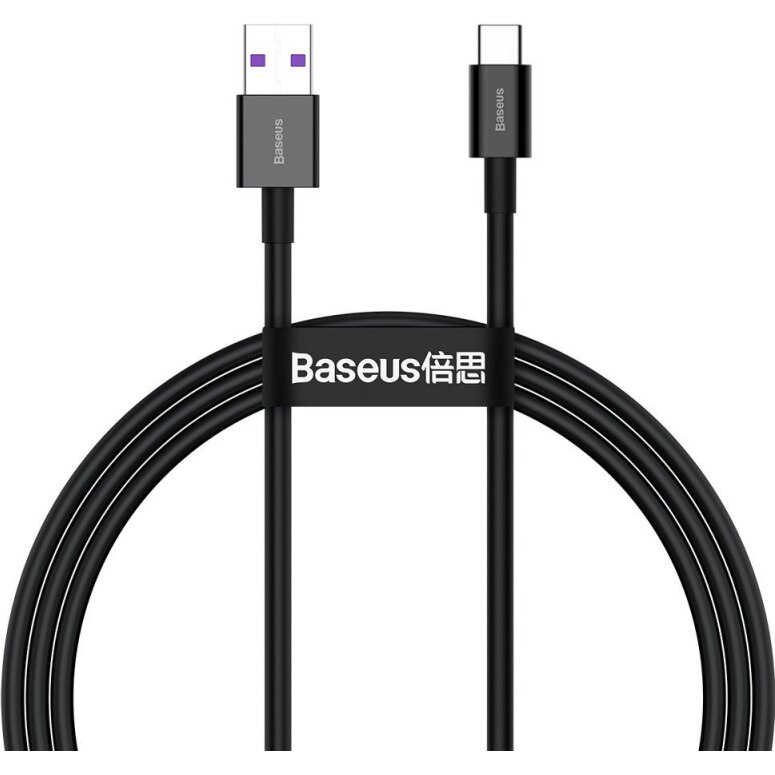 Cablu Date si Incarcare Baseus USB la USB Type-C Superior, 1 m, Fast Charge, 66W, CATYS-01, Negru