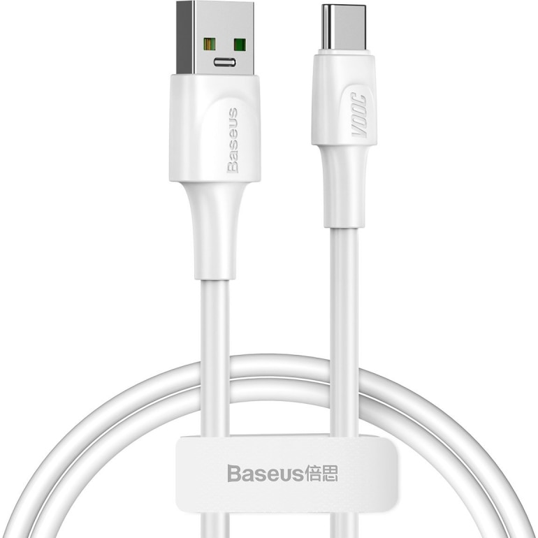 Cablu Date si Incarcare Baseus USB la USB Type-C, 5 A, 1 m,CATSW-F02, Alb