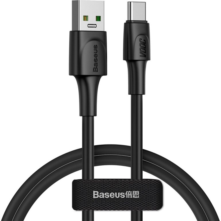 Cablu Date si Incarcare Baseus USB la USB Type-C, 5 A, 1 m, CATSW-F01, Negru