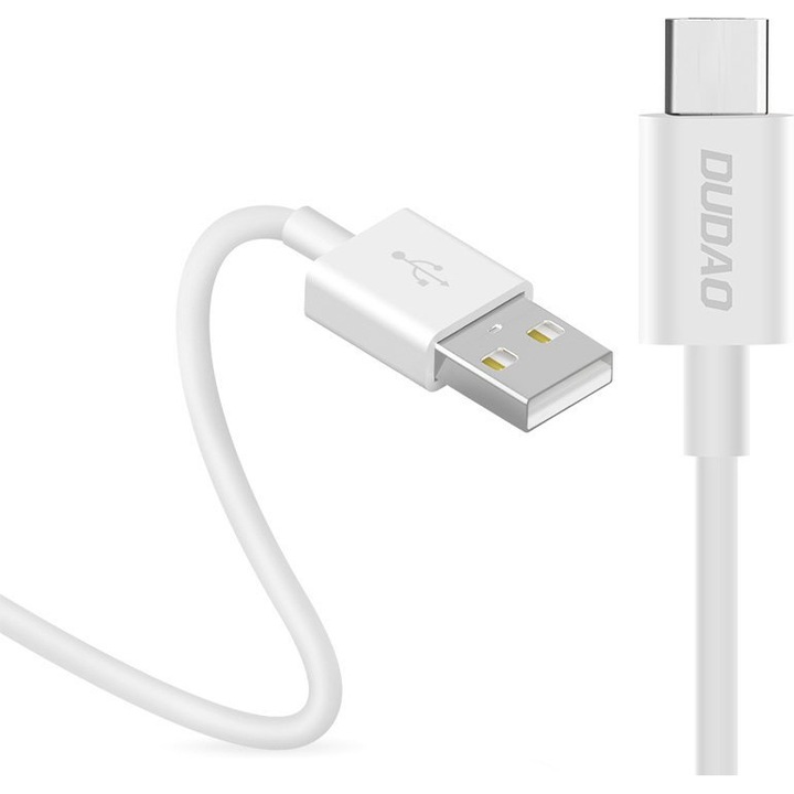 Кабел за данни и зареждане Dudao USB към USB Type-C L1T, 3A, 1 м, Бял