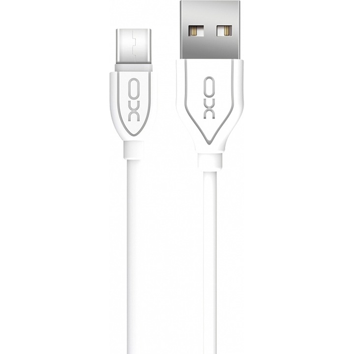 Кабел за данни и зареждане XO Design USB към USB Type-C NB8, 2.1A, 1 м, Бял