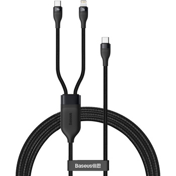 Cablu Date si Incarcare Baseus USB Type-C - Lightning / USB Type-C 2 in 1, 1.2 m, PD / QC, 100W, Negru Cablu Date si Incarcare Baseus USB Type-C - Lightning / USB Type-C 2 in 1, 1.2 m, PD / QC, 100W, Negru