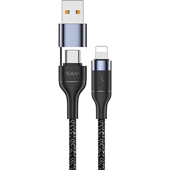Cablu Date si Incarcare Usams USB Type-C la Lightning - USB la Lightning U31, PD Fast Charge, 30W, 1.2 m, US-SJ404, Negru Cablu Date si Incarcare Usams USB Type-C la Lightning - USB la Lightning U31, PD Fast Charge, 30W, 1.2 m, US-SJ404, Negru