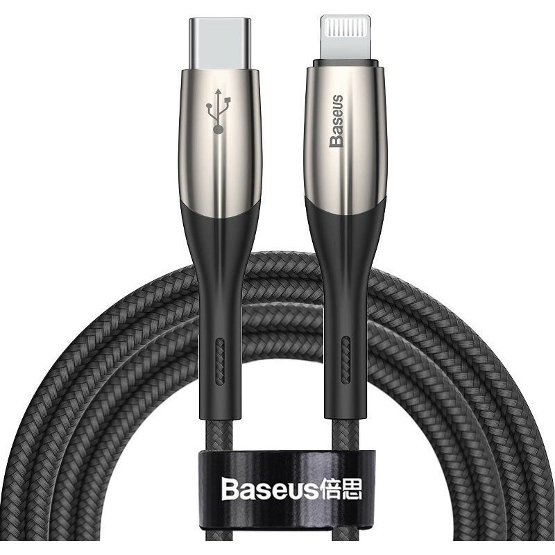 Cablu Date si Incarcare Baseus USB Type-C la Lightning Horizontal, 2 m, 18W, CATLSP-B01, Negru