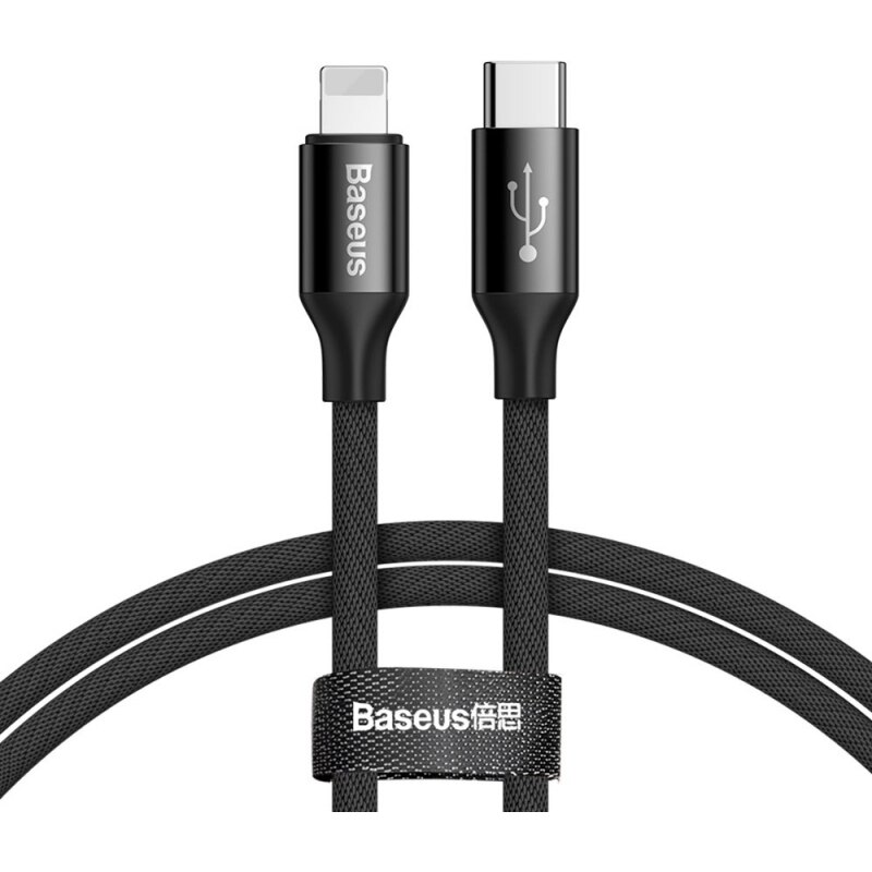 Cablu Date si Incarcare Baseus USB Type-C la Lightning Yiven, 1 m, CATLYW-C01, Negru
