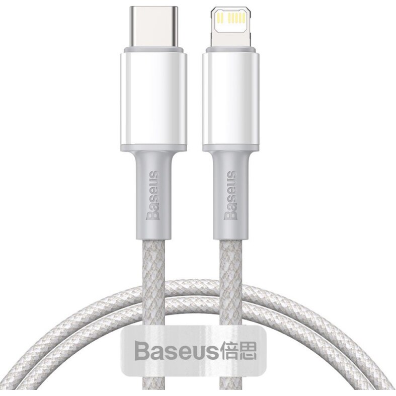 Cablu Date si Incarcare Baseus USB Type-C la tip Lightning, 2 m, 20W,CATLGD-A02, Alb