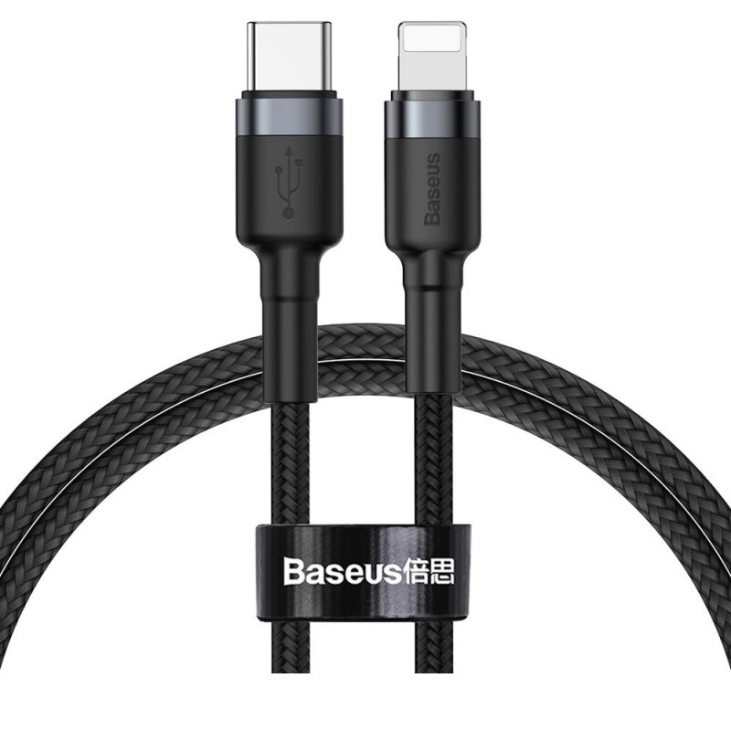 Cablu Date si Incarcare Baseus USB Type-C la Lightning, 2 m, 20W, CATLGD-A01, Negru