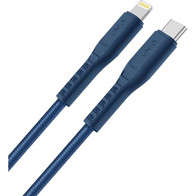 Cablu Date si Incarcare UNIQ USB Type-C la Lightning Flex, 3A, 1.2 m, Albastru