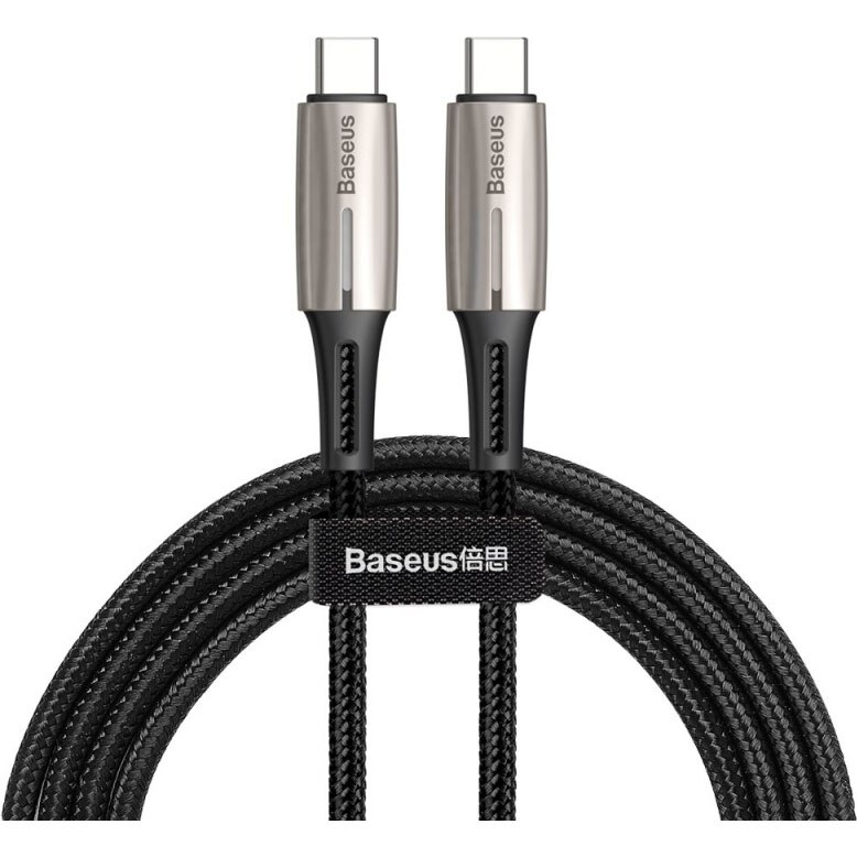 Cablu Date si Incarcare Baseus USB Type-C la USB Type-C Water Drop, PD2.0 60W, 3A, 2 m, CATSD-K01, Negru