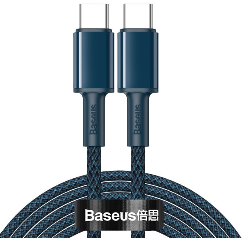 Cablu Date si Incarcare Baseus USB Type-C la USB Type-C, 2 m, 100W, 5A, CATGD-A03, Albastru
