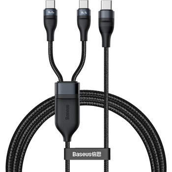 Cablu Incarcare Baseus USB Type-C la USB Type-C 2 in 1, 1.5 m, 100W, CA1T2-C01, Negru Cablu Incarcare Baseus USB Type-C la USB Type-C 2 in 1, 1.5 m, 100W, CA1T2-C01, Negru