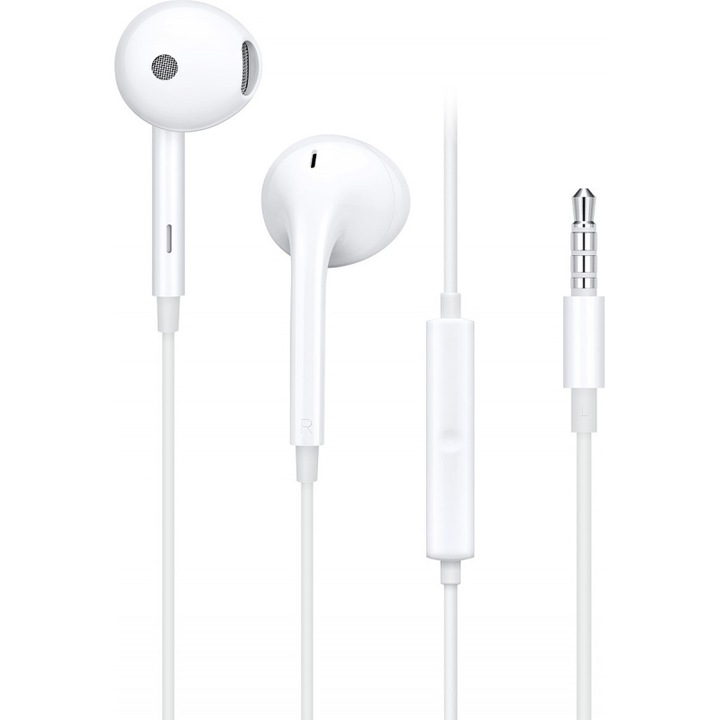 Fülbe helyezhető fejhallgató, Oppo MH320, mikrofonnal, 3,5 mm, fehér