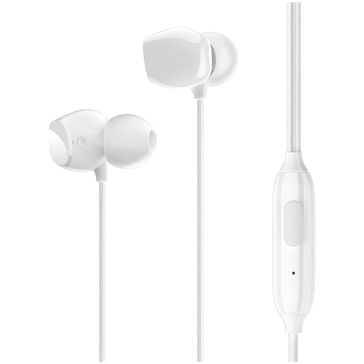 Casti In-Ear Usams EP-28, US-SJ265, Cu microfon, 3.5 mm, Alb HSEP2802